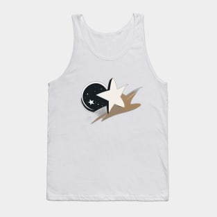 Shooting Star Beige Shadow Silhouette Anime Style Collection No. 442 Tank Top